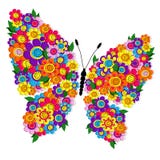 Mariposa floral de la primavera stock de ilustración Mariposa floral de la primavera stock de ilustración