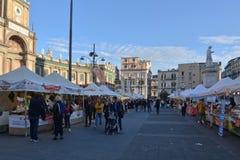 Tourists in a food and drink market in Naples. royalty free stock images Tourists in a food and drink market in Naples. royalty free stock images