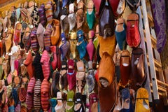 The market in marrakesh showing the local hand dyed leather shoes royalty free stock photo The market in marrakesh showing the local hand dyed leather shoes royalty free stock photo