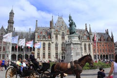 Statue, Market Place, Bruges Stock Image - Image of 1302, copy: 19145457