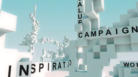 Marketing Solutions Words Animated With Cubes