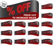 Marketing Tag Clothes Label Sticker Sewn Price Cut Set Black vector illustration Marketing Tag Clothes Label Sticker Sewn Price Cut Set Black vector illustration