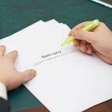 Marking words in a bankruptcy definition stock images Marking words in a bankruptcy definition stock images