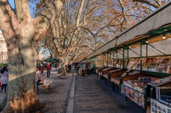 Marknaden för öppen luft i Lungotevere Castello arkivfoto Marknaden för öppen luft i Lungotevere Castello arkivfoto