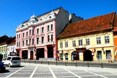 Marknadsfyrkant i Brasov (Kronstadt), Transilvania, Rumänien arkivbilder Marknadsfyrkant i Brasov (Kronstadt), Transilvania, Rumänien arkivbilder
