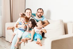 Married couple with children at home. stock image Married couple with children at home. stock image