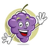 Mascotte dell'uva di saluto Vettore del carattere dell'uva Logo dell'uva royalty illustrazione gratis Mascotte dell'uva di saluto Vettore del carattere dell'uva Logo dell'uva royalty illustrazione gratis