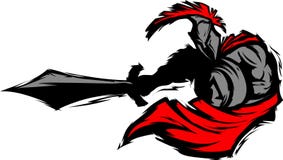 Mascotte Trojan spartiate de silhouette avec l'épée Illustration de Vecteur Mascotte Trojan spartiate de silhouette avec l'épée Illustration de Vecteur