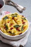 Mashed potatoes with crispy bacon and sage stock photography Mashed potatoes with crispy bacon and sage stock photography