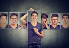 Masked Man Expressing Different Emotions Royalty Free Stock Images Masked Man Expressing Different Emotions Royalty Free Stock Images