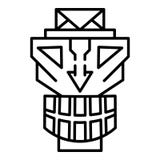 Maskowa idol ikona, konturu styl royalty ilustracja Maskowa idol ikona, konturu styl royalty ilustracja
