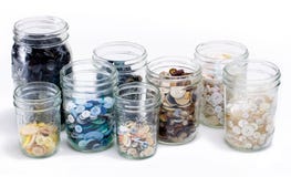 Mason Jars With Buttons Stock Images