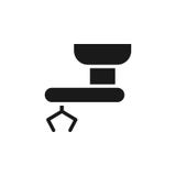 Mass production, mechanical arm icon - Vector. Simple element illustration from UI concept. Mass production, mechanical arm icon royalty free illustration Mass production, mechanical arm icon - Vector. Simple element illustration from UI concept. Mass production, mechanical arm icon royalty free illustration