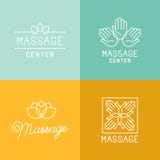 Massageemblemen vector illustratie Massageemblemen vector illustratie
