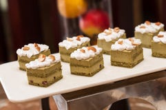 Matcha Kuchen des grünen Tees Lizenzfreies Stockfoto Matcha Kuchen des grünen Tees Lizenzfreies Stockfoto