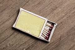 Matchbox On Old Table. Royalty Free Stock Photography