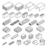 Materiais de construção ajustados ilustração do vetor Materiais de construção ajustados ilustração do vetor