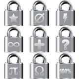 Math Icons On Vector Lock Button Set Stock Photo Math Icons On Vector Lock Button Set Stock Photo