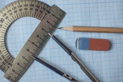 Mathematics Geometry Tool For Student In Math Class With Copy Space For Text On Paper Graph Background Stock Photo Mathematics Geometry Tool For Student In Math Class With Copy Space For Text On Paper Graph Background Stock Photo