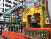 MATSTÄLLE OCH DRINKAR I QUITO ECUADOR fotografering för bildbyråer MATSTÄLLE OCH DRINKAR I QUITO ECUADOR fotografering för bildbyråer