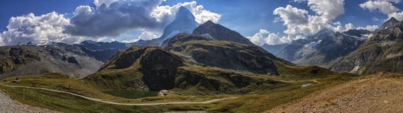 Matterhorn and Alps mountains panorama, Switzerland royalty free stock image Matterhorn and Alps mountains panorama, Switzerland royalty free stock image