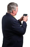 Mature Businessman Sending Text Message Stock Photos Mature Businessman Sending Text Message Stock Photos