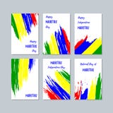 Mauritius Patriotic Cards voor Nationale Dag vector illustratie Mauritius Patriotic Cards voor Nationale Dag vector illustratie