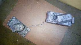 MAUS Vs. IS7 tank paper model stock images MAUS Vs. IS7 tank paper model stock images