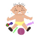 Mauvaise humeur d'humeur d'enfants Vecteur pleurant d'enfant illustration de vecteur Mauvaise humeur d'humeur d'enfants Vecteur pleurant d'enfant illustration de vecteur