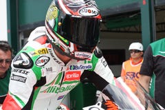 Max Biaggi Aprilia Alitalia RSV4 1000 royalty free stock image Max Biaggi Aprilia Alitalia RSV4 1000 royalty free stock image