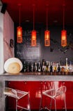 Modern vibrant interior bar lounge with furniture stock image Modern vibrant interior bar lounge with furniture stock image