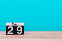 May 29th. Day 29 of month, calendar on turquoise background. Spring time, empty space for text Stock Photography May 29th. Day 29 of month, calendar on turquoise background. Spring time, empty space for text Stock Photography