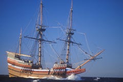Mayflower II Replica op overzees, Massachusetts stock afbeeldingen Mayflower II Replica op overzees, Massachusetts stock afbeeldingen