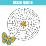 Maze game: animals theme. Kids activity sheet royalty free illustration Maze game: animals theme. Kids activity sheet royalty free illustration