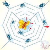 Maze Game with Solution royalty free illustration Maze Game with Solution royalty free illustration