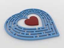 Maze Heart bleu sur le fond blanc, 3D rendent illustration de vecteur Maze Heart bleu sur le fond blanc, 3D rendent illustration de vecteur