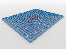 Maze Labyrinth 3D rende con la richiesta di aiuto illustrazione vettoriale Maze Labyrinth 3D rende con la richiesta di aiuto illustrazione vettoriale