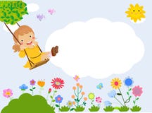 Mała dziewczynka płaci na huśtawce ilustracja wektor Mała dziewczynka płaci na huśtawce ilustracja wektor