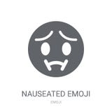 Mdląca emoji ikona ilustracji Mdląca emoji ikona ilustracji