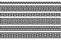 Greek fret repeated motif. meander. vector seamless pattern. simple black and white background. geometric shapes. textile paint royalty free illustration Greek fret repeated motif. meander. vector seamless pattern. simple black and white background. geometric shapes. textile paint royalty free illustration