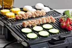 Meat Skewers On Grill Stock Images