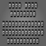 Mechanical alphabet for combination codes vector illustration Mechanical alphabet for combination codes vector illustration