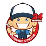 Mechaniker 24 Stunden Service-Mitte- stock abbildung Mechaniker 24 Stunden Service-Mitte- stock abbildung