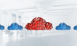 Mechanismen als symbool van draadloze die verbinding en interactie op witte bureauachtergrond wordt voorgesteld Stock Afbeelding Mechanismen als symbool van draadloze die verbinding en interactie op witte bureauachtergrond wordt voorgesteld Stock Afbeelding