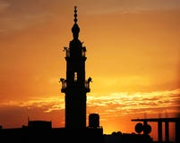 Meczet z zmierzchem w Egypt w Africa Zdjęcie Stock Meczet z zmierzchem w Egypt w Africa Zdjęcie Stock