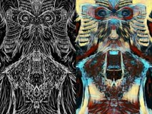 Med och utan hans hud stock illustrationer Med och utan hans hud stock illustrationer
