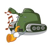 Med stil för tecknad film för trumpetbehållaremaskot vektor illustrationer Med stil för tecknad film för trumpetbehållaremaskot vektor illustrationer