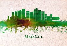Medellin Colombia horisont stock illustrationer Medellin Colombia horisont stock illustrationer