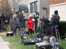 Media al funerale del presidente degli Stati Uniti fotografie stock libere da diritti Media al funerale del presidente degli Stati Uniti fotografie stock libere da diritti