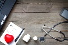 Medical blog with notebook heart and stethoscope medicine background concept Royalty Free Stock Photos Medical blog with notebook heart and stethoscope medicine background concept Royalty Free Stock Photos